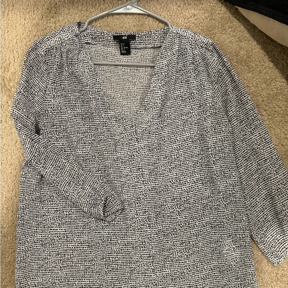 Black and White Patterned Blouse